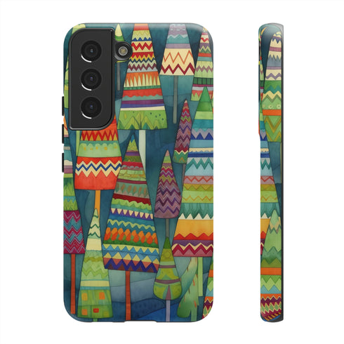 Knitted Christmas Trees - Impact Resistant Phone Case Samsung Galaxy S22 Matte